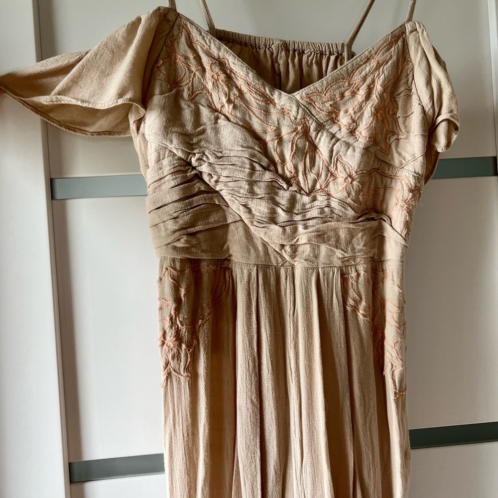 Free People Off shoulder embroidered Jumpsuit